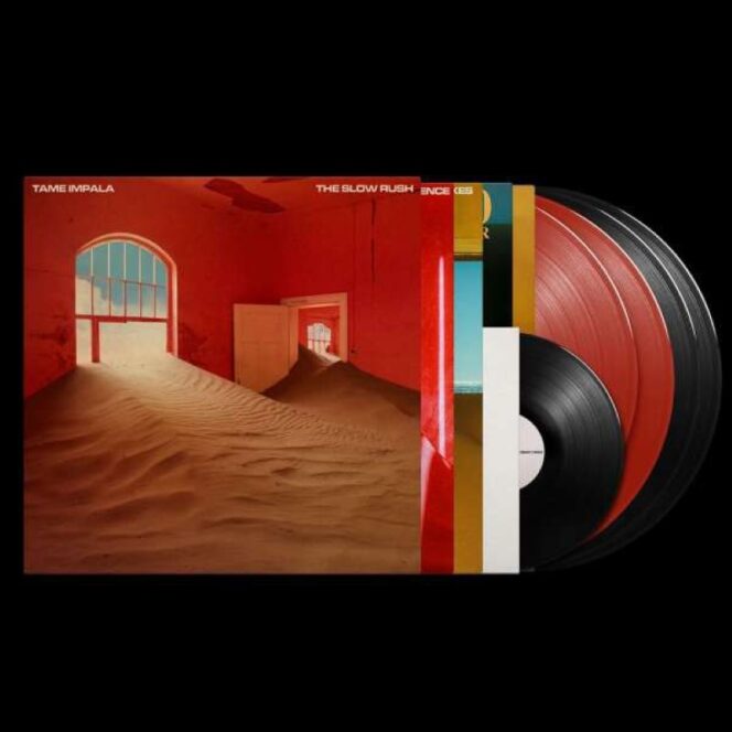 Tame Impala ‎- 2 × Vinyl, LP, Album, Stereo, Red (Translucent) Vinyl, 12", Stereo, Remixes Vinyl, 12", Stereo, One More Year / Patience Vinyl, 7", 45 RPM, White Label, Stereo, Bonus Tracks Box Set Plak